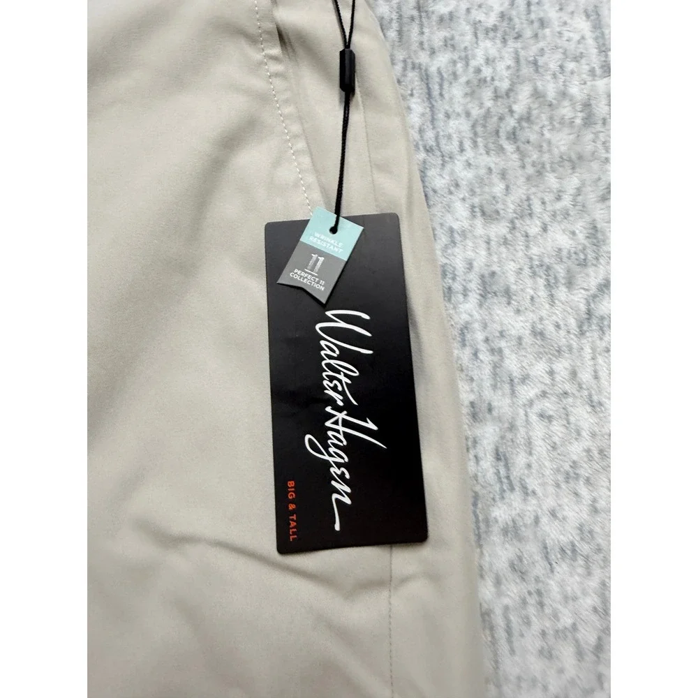 Walter Hagen Mens Light Khaki Perfect 11 Golf Shorts Big & Tall 48‎ MGA14400BT